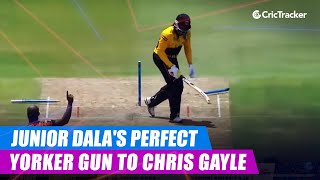 MSL 2019: Junior Dala's perfect yorker to Chris Gayle