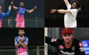 Jaydev Unadkat, Chetan Sakariya, Jasprit Bumrah, and AB de Villiers