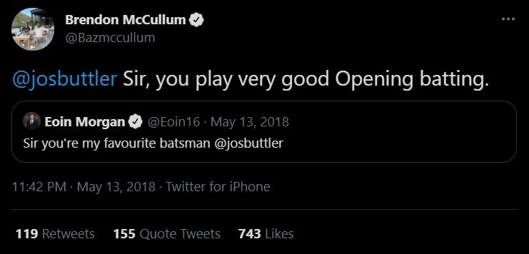 Brendon McCullum tweet