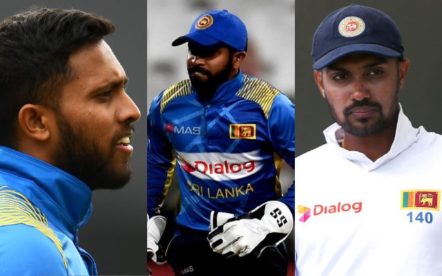 Kusal Mendis, Niroshan Dickwella and Danushka Gunathilake