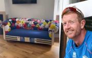 Paul Collingwood with his new Sofa
