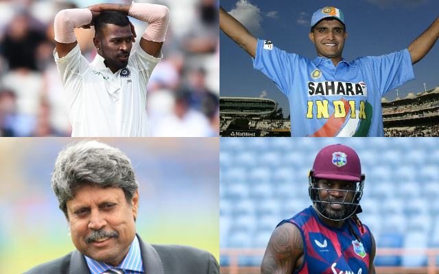 Hardik Pandya, Sourav Ganguly, Kapil Dev, Chris Gayle
