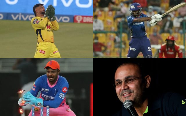 MS Dhoni, Hardik Pandya, Virender Sehwag, Sanju Samson