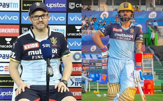 Mike Hesson and Virat Kohli