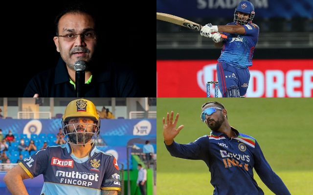 Virender Sehwag, Rishabh Pant, Virat Kohli, Krunal Pandya