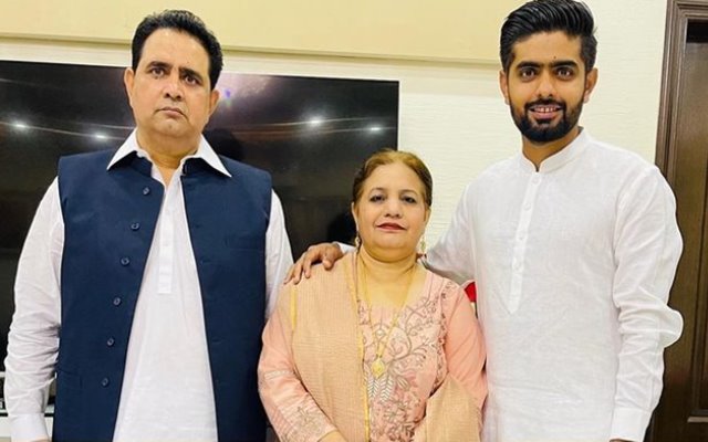 Babar Azam with his parents