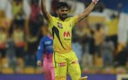 Ruturaj Gaikwad celebrates after scoring a hundred