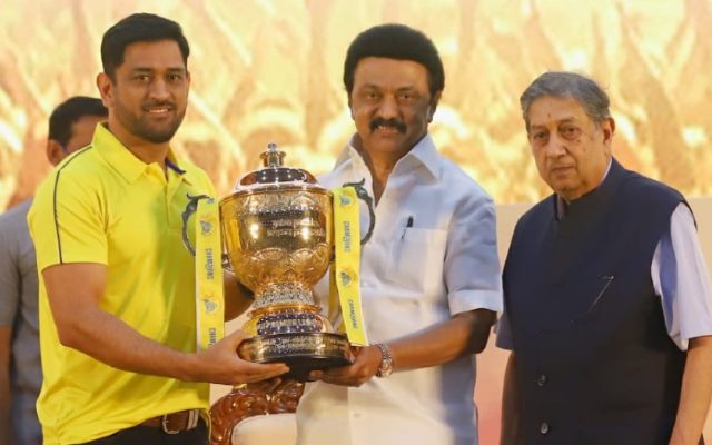 MS Dhoni and Tamil Nadu Chief Minister M. K. Stalin