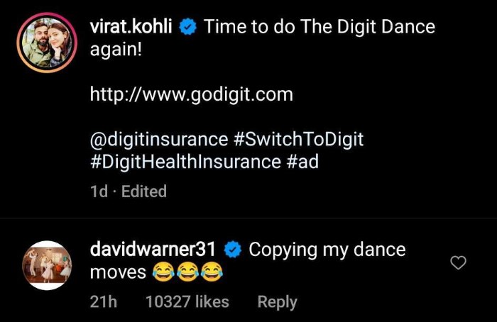Comment from David Warner