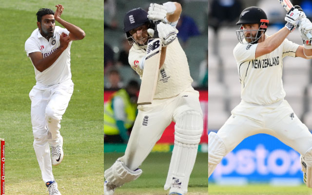 Ravi ashwin, Joe Root and Kane Williamson