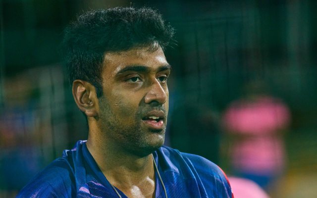 Ravichandran Ashwin of India celebrates the wicket