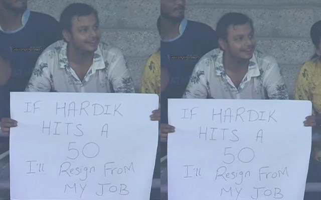Placard for Hardik Pandya