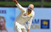 Nathan Lyon in the first Test against Sri Lanka