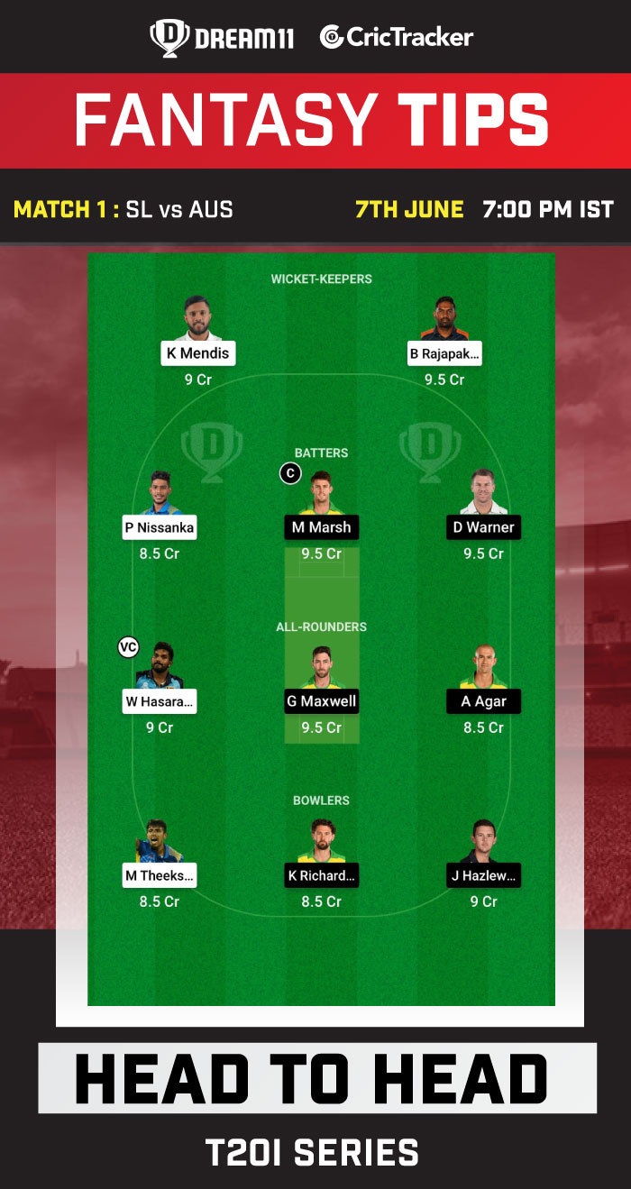 SL vs AUS Today Dream11 Prediction