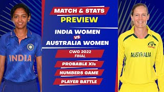 Australia Women vs India Women - Final Match Stats, Predicted Playing XI and Previews