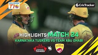 Karnataka Tuskers vs Team Abu Dhabi | Match 24 Highlights | Abu Dhabi T10 Season 3