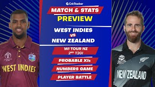 West Indies vs New Zealand - 2nd T20I Match Stats, Predicted Playing XI, and Previews