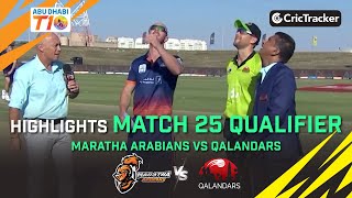 Maratha Arabians vs Qalandars | Qualifier Highlights | Abu Dhabi T10 Season 3
