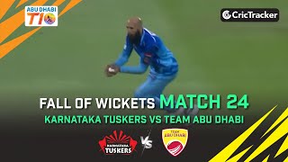 Karnataka Tuskers vs Team Abu Dhabi | Match 24 Fall of Wickets | Abu Dhabi T10 Season 3