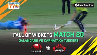 Qalandars vs Karnataka Tuskers | Match 20 Fall of Wickets | Abu Dhabi T10 Season 3