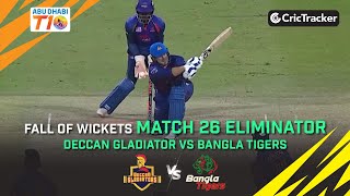 Deccan Gladiators vs Bangla Tigers | Eliminator 1 Fall of wickets | Abu Dhabi T10 Season 3