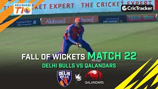 Delhi Bulls vs Qalandars | Match 22 Fall of Wickets | Abu Dhabi T10 Season 3