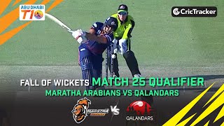 Maratha Arabians vs Qalandars | Qualifier Fall of Wickets | Abu Dhabi T10 Season 3