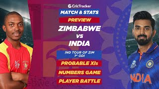 Zimbabwe vs India - 1st ODI Match Stats, Predicted Playing XI and Previews