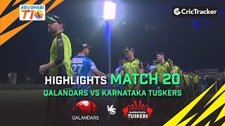 Qalandars vs Karnataka Tuskers | Match 20 Highlights | Abu Dhabi T10 Season 3